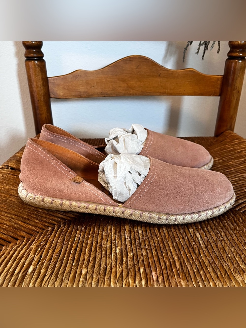 Verbenas Pink Suede Espadrille Flats 41